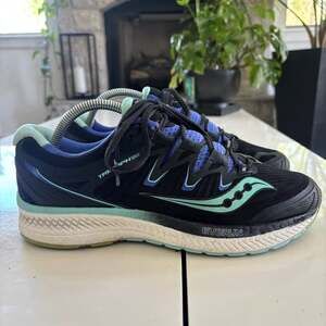 Saucony Women's Triumph ISO 4 Running Shoes Black/Aqua/Violet S10413-4 Size 10